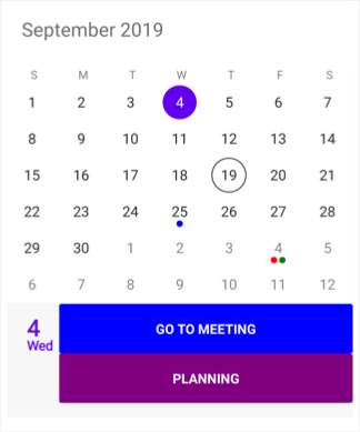 SfCalendar Inline events