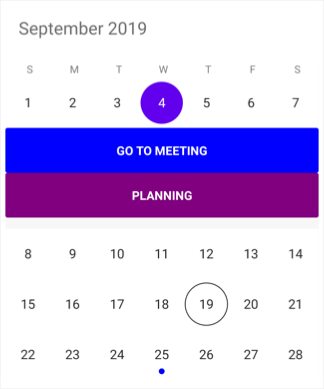 SfCalendar Inline events