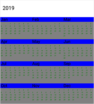  Year Cell customization support in Xamarin.Forms Calendar