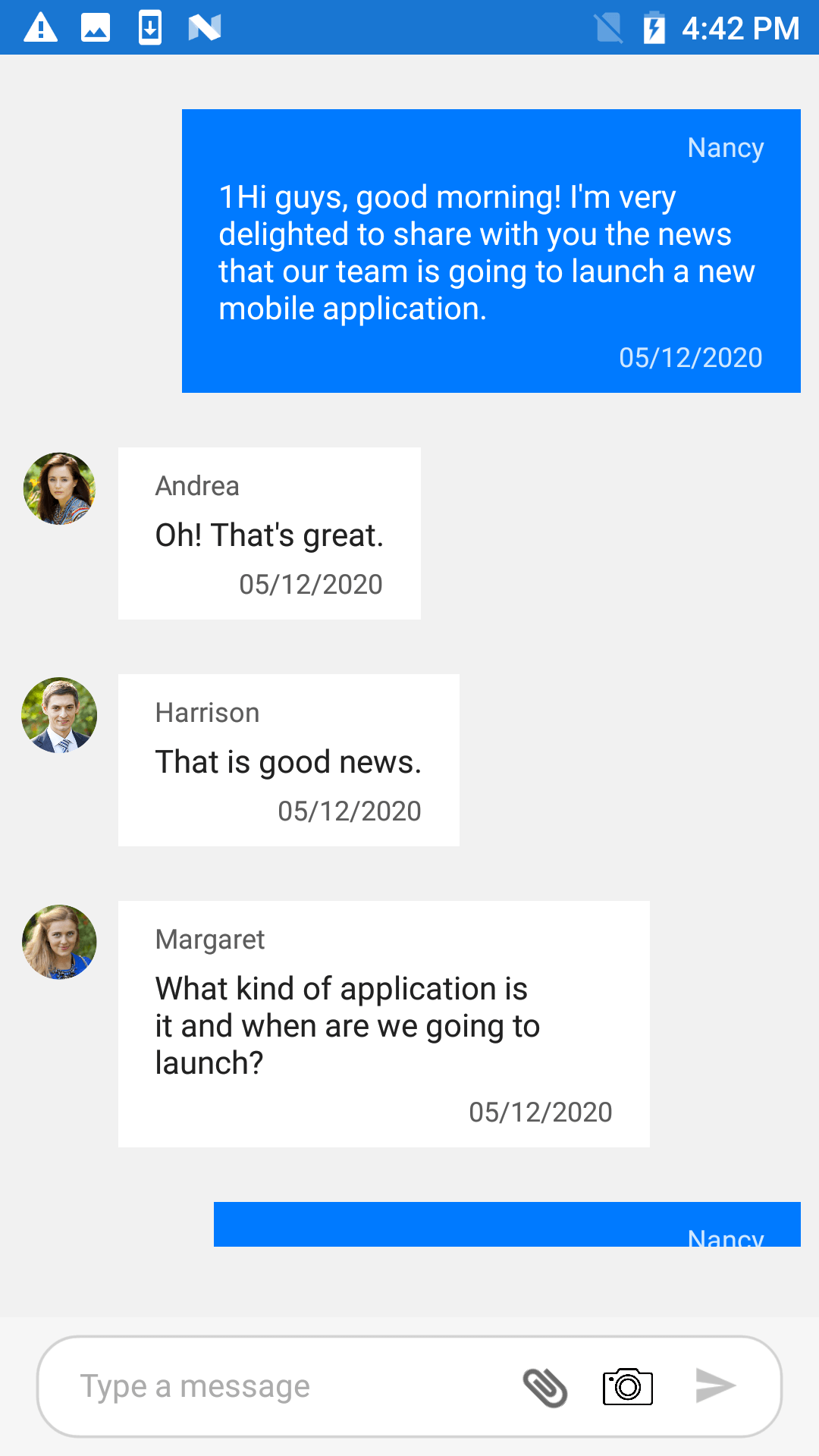Custom attachment button in xamarin forms chat