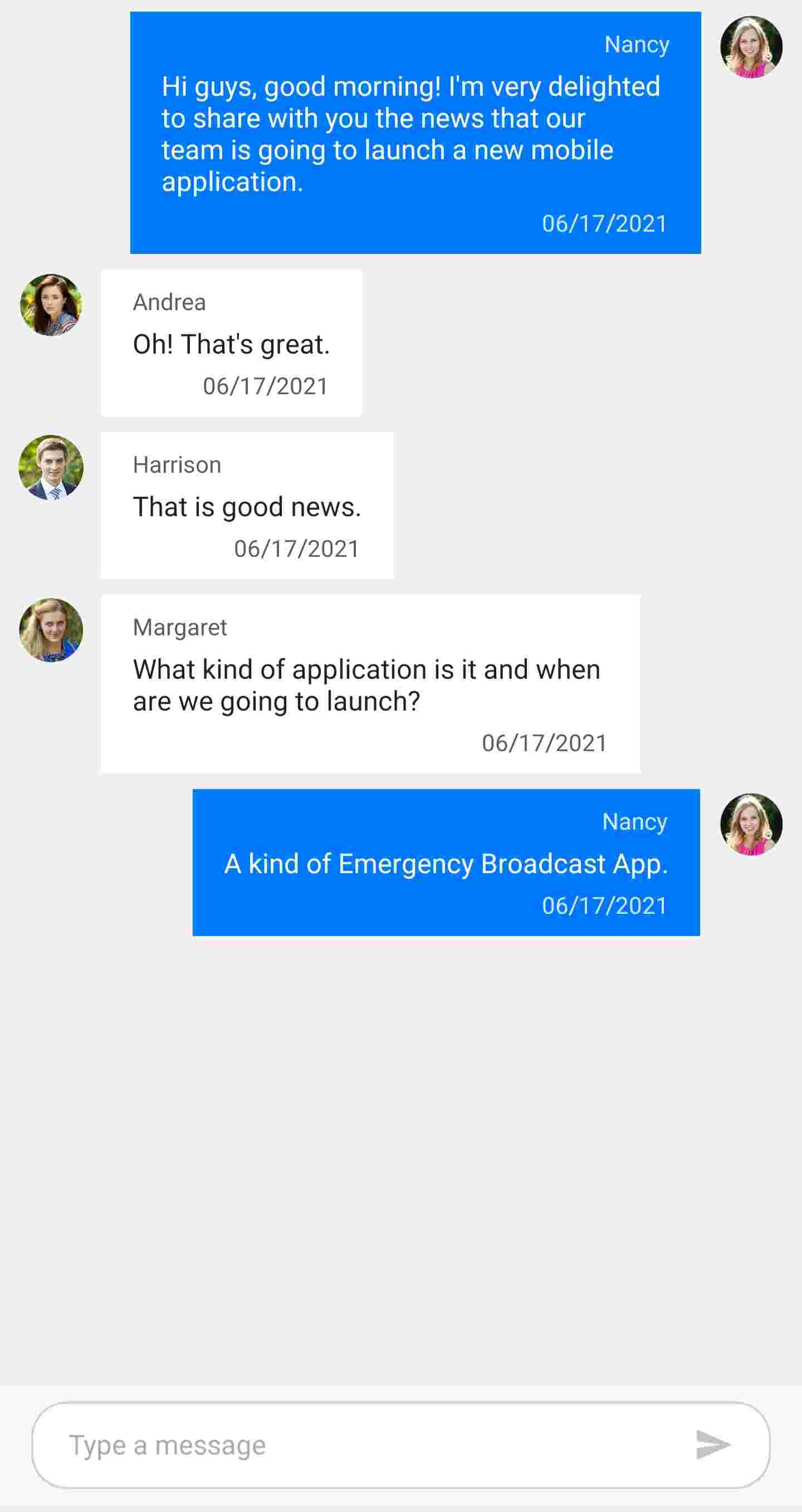 Xamarin Forms chat message spacing