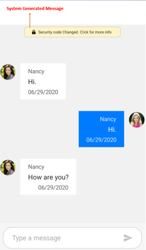 Xamarin Forms chat message template