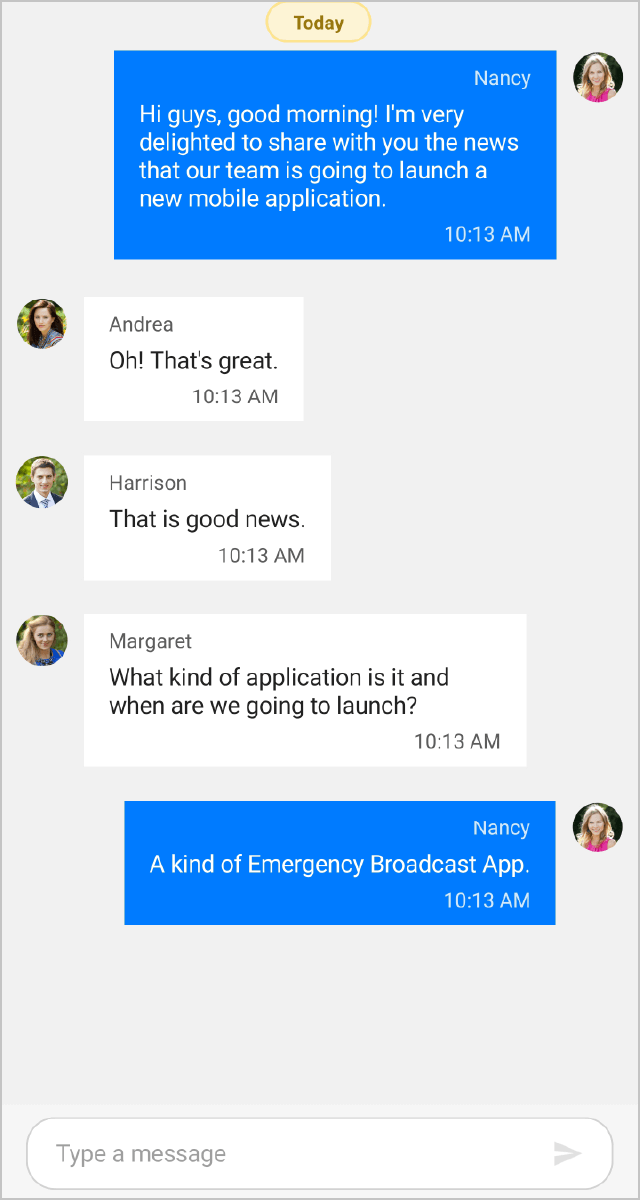 Xamarin Forms Chat time break mode
