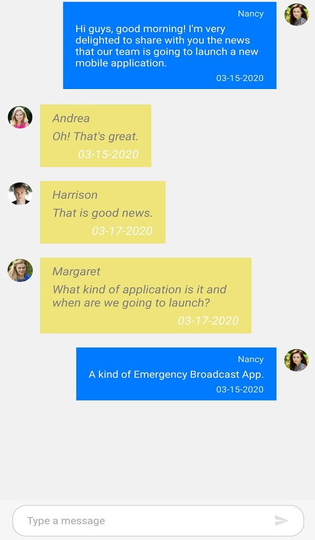 Xamarin Forms Chat Incoming message