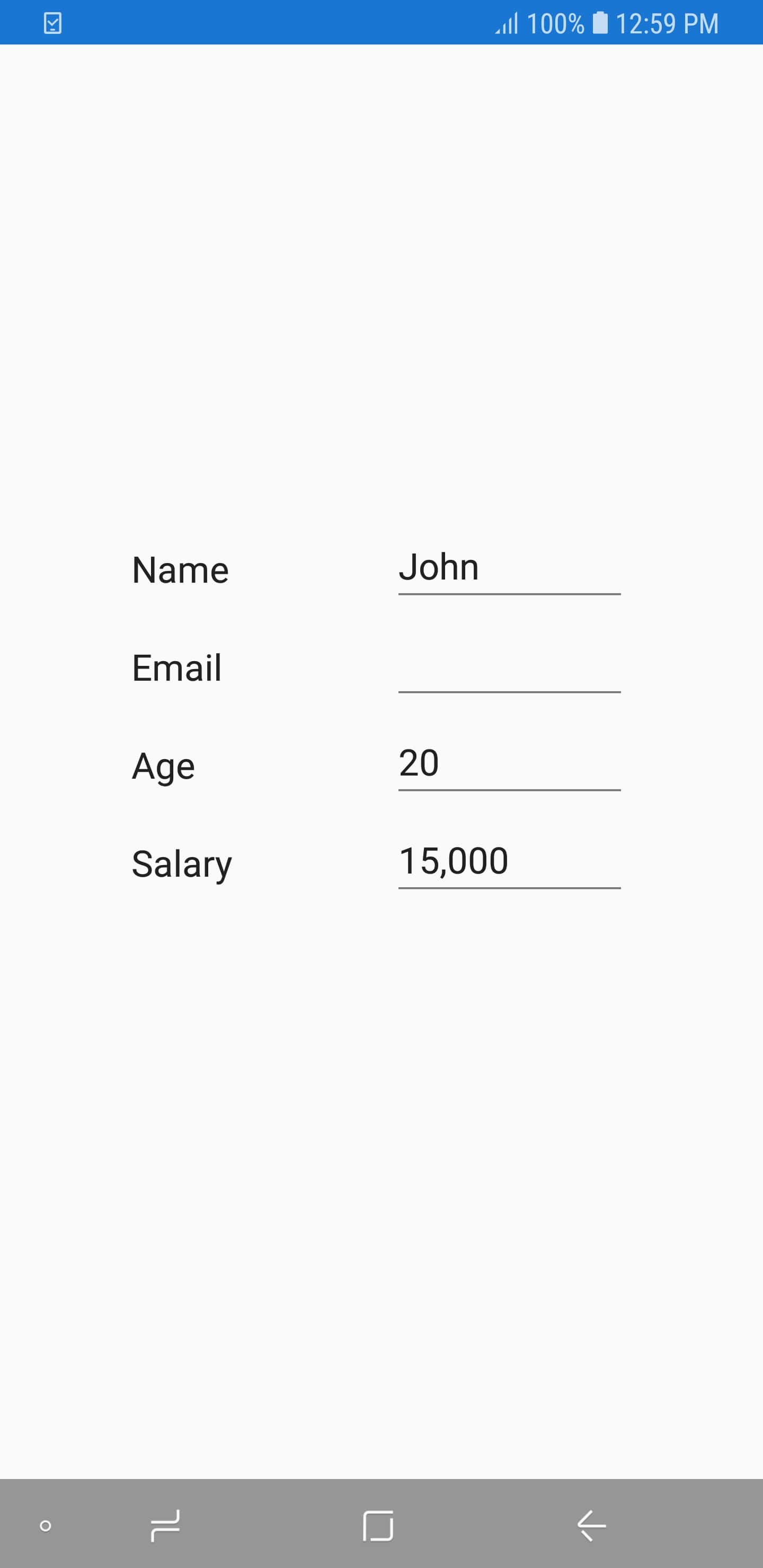 Loading data form with customized height and width Xamarin.Forms DataForm