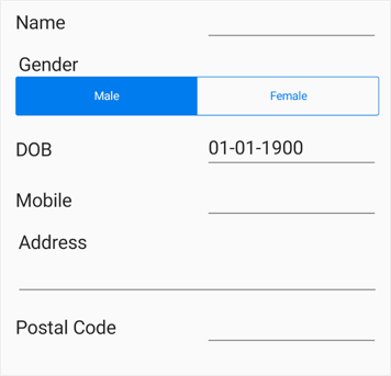 Arranging data form fields when label position mention for each in Xamarin.Forms DataForm