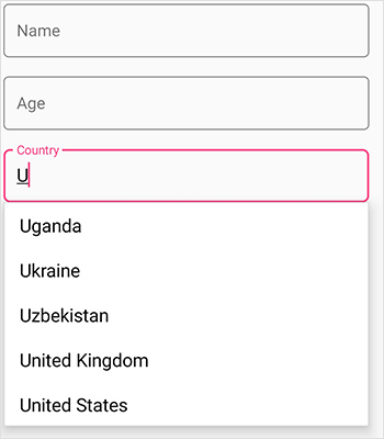 You can set Suggest as one of display mode in AutoComplete to display all the matches in Xamarin.Forms DataForm