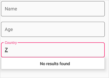You can set text to indicate there is no search result to display by NoResultsFoundText property in Xamarin.Forms DataForm