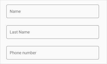 Arranging data form field in floating label layout with outlined container type in Xamarin.Forms DataForm