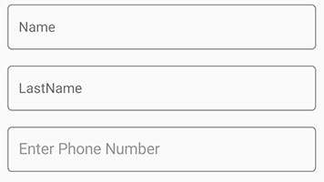Arranging data form field in floating label layout with helper label text as hint label text in Xamarin.Forms DataForm