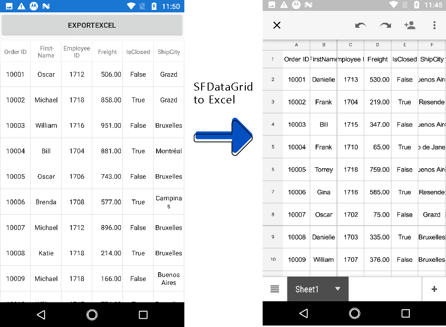 Export DataGrid to Excel format