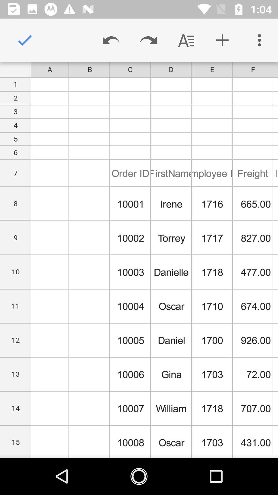 Export DataGrid to Excel format from the specified column index
