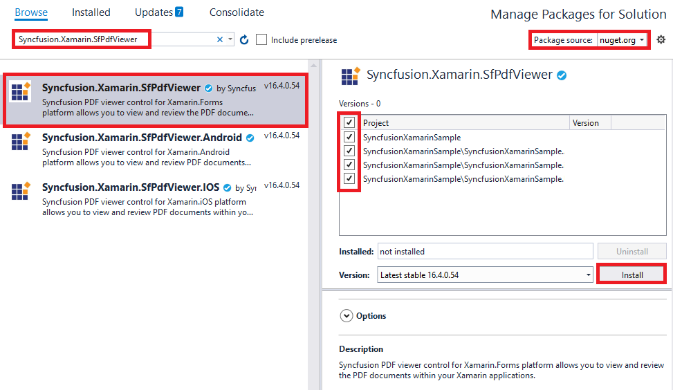 Adding SfPdfViewer reference from NuGet