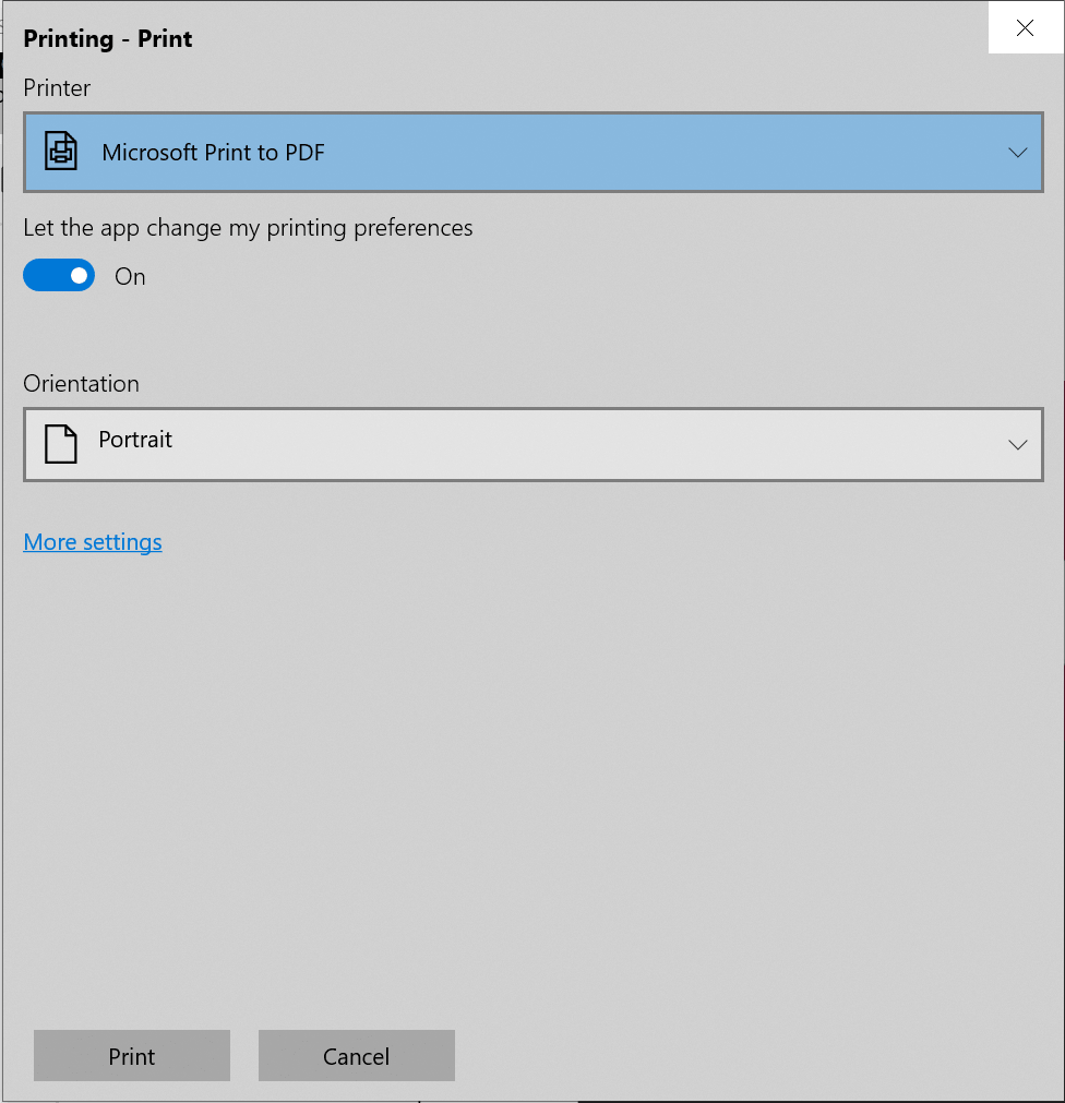Disable the Print Previewer
