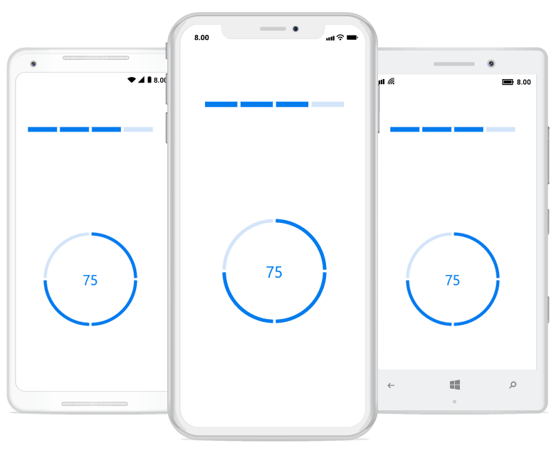 Xamarin.Forms linear progress bar and circular progress bar visualized with multiple sequential task