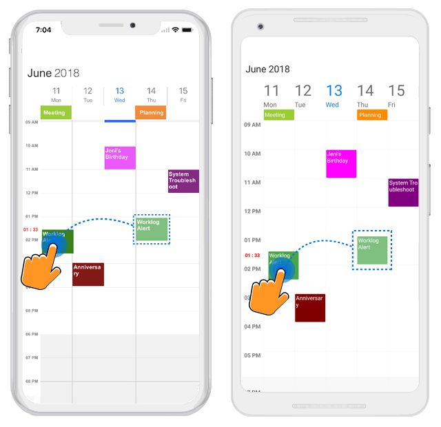 Time Indicator in schedule Xamarin Forms