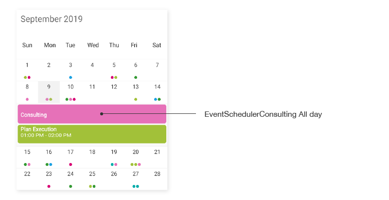 Month view Allday appointment AutomationId support in Xamarin.Forms Schedule