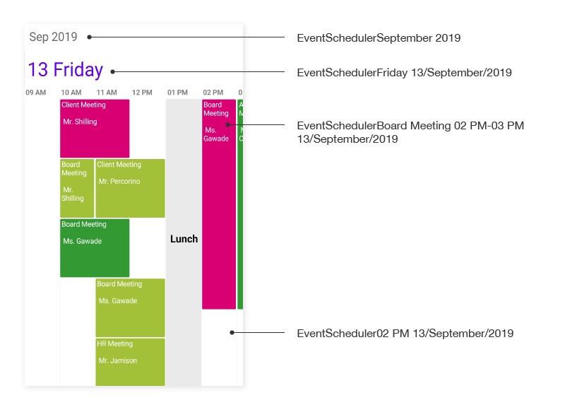 Timeline view AutomationId support in Xamarin.Forms Schedule