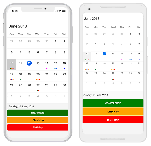 Month agenda item template selector in schedule xamarin forms