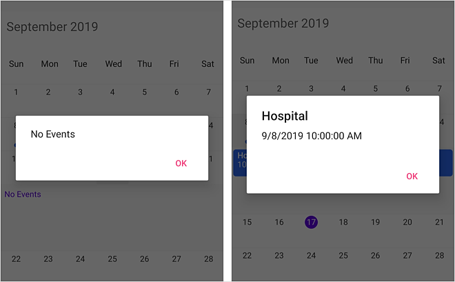 Month inline appointment details using MonthInlineAppointmentTapped in schedule xamarin forms