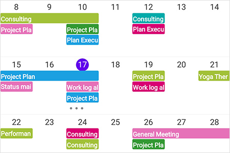Month appointment diplay count in schedule xamarin forms