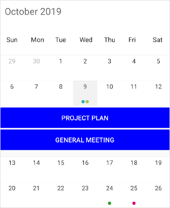 Custom month inline appointment in schedule xamarin forms