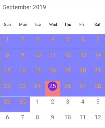 Month cell customization using styling in schedule xamarin forms