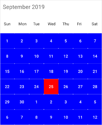 Month cell customization using custom view in schedule xamarin forms