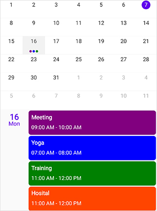 Month agenda item height in schedule xamarin forms