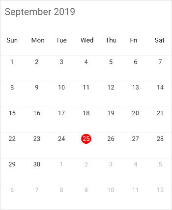 Month today background color customization in schedule xamarin forms