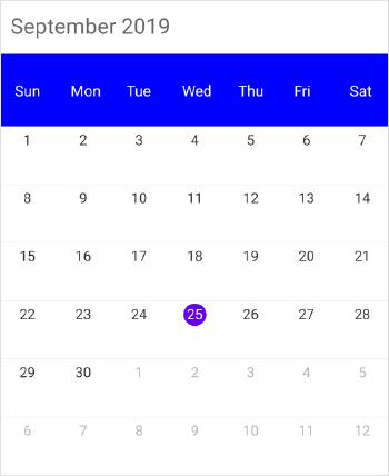 Month view header customization in schedule xamarin forms