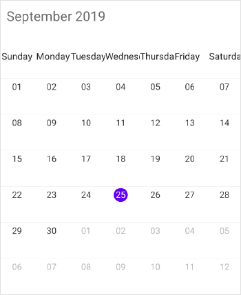 Month view header format in schedule xamarin forms
