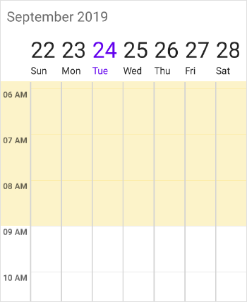 Time slot customization in non-working-hours in schedule xamarin forms