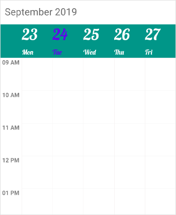 Schedule customizing view header work week view
