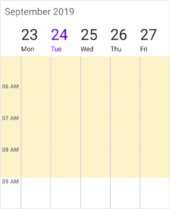 Schedule non working hours work week view