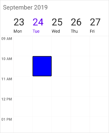 Schedule customizing selection style work week view