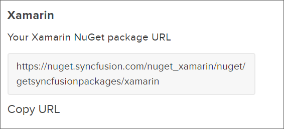 Syncfusion Xamarin NuGet feed URL